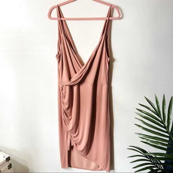 k + Glam Ruched Faux Wrap Dress Size 2XL - Picture 2 of 11